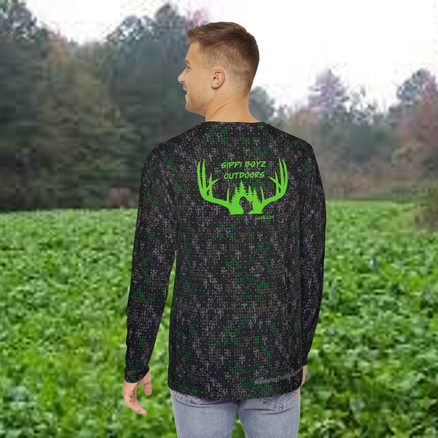 Sippi Boyz Outdoors long sleeve performance shirt in Wandering the Wilderness Mossback camo.