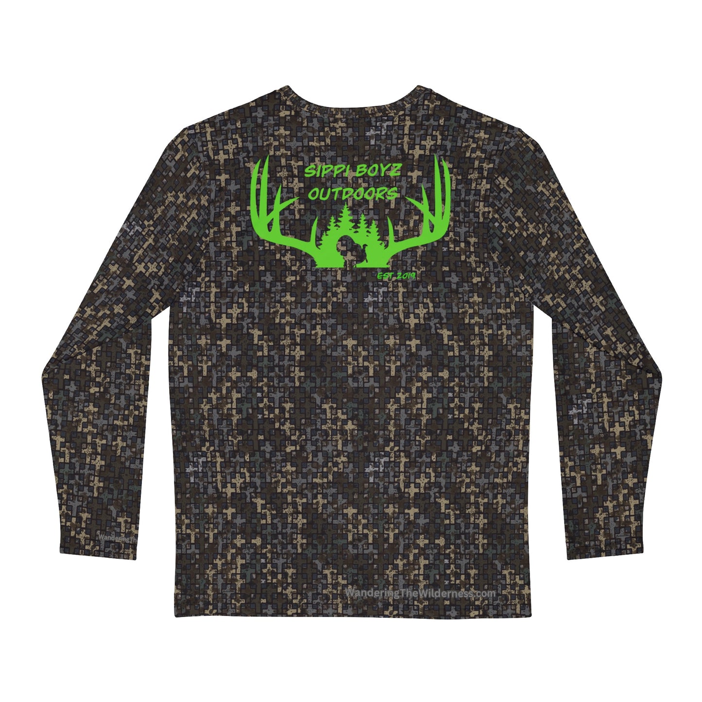 Sippi Boyz Outdoors Men's Long Sleeve Shirt in Wandering the Wilderness Stubblefield camo.