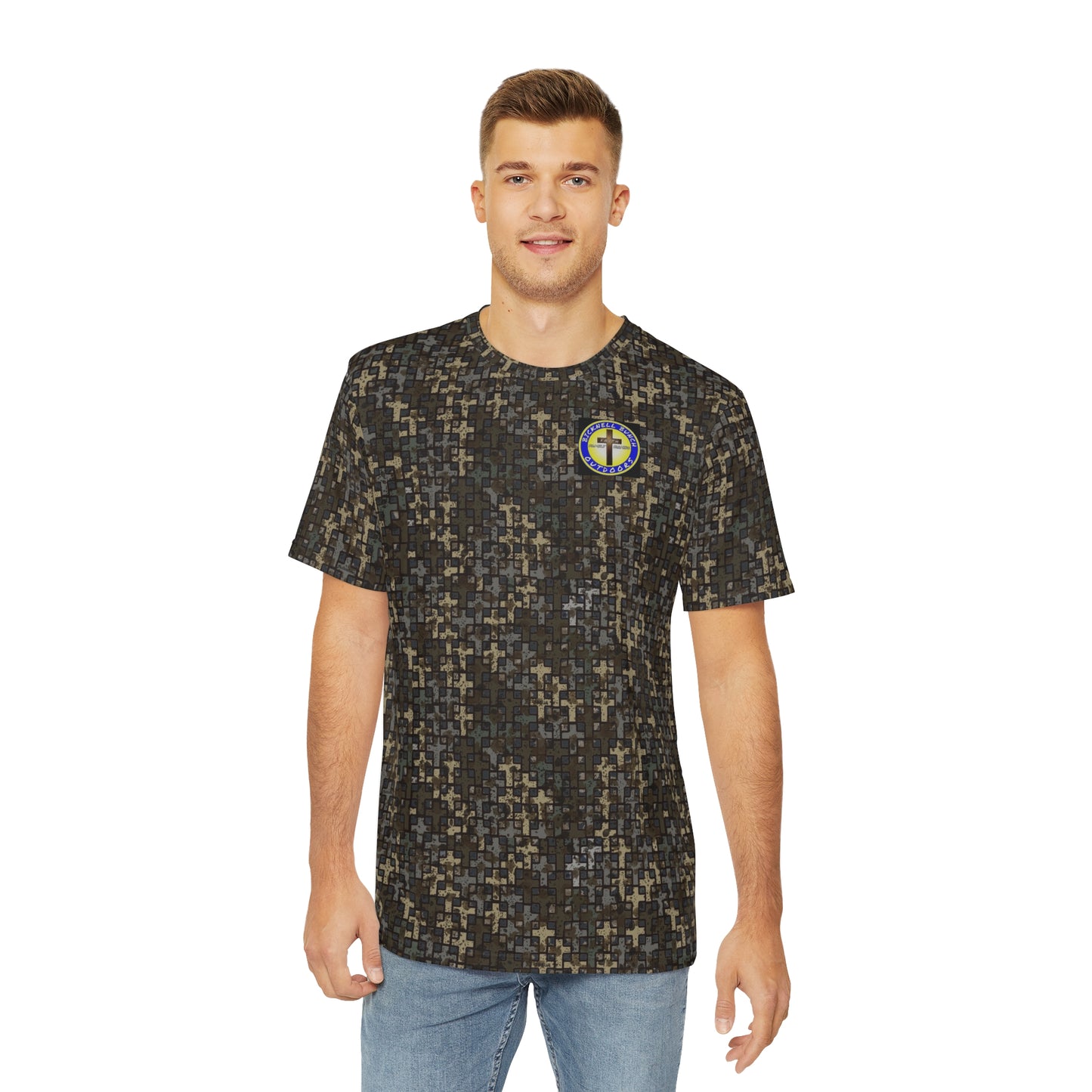 Bicknell Bunch short sleeve performance t-shirt in Stubblefield camo.