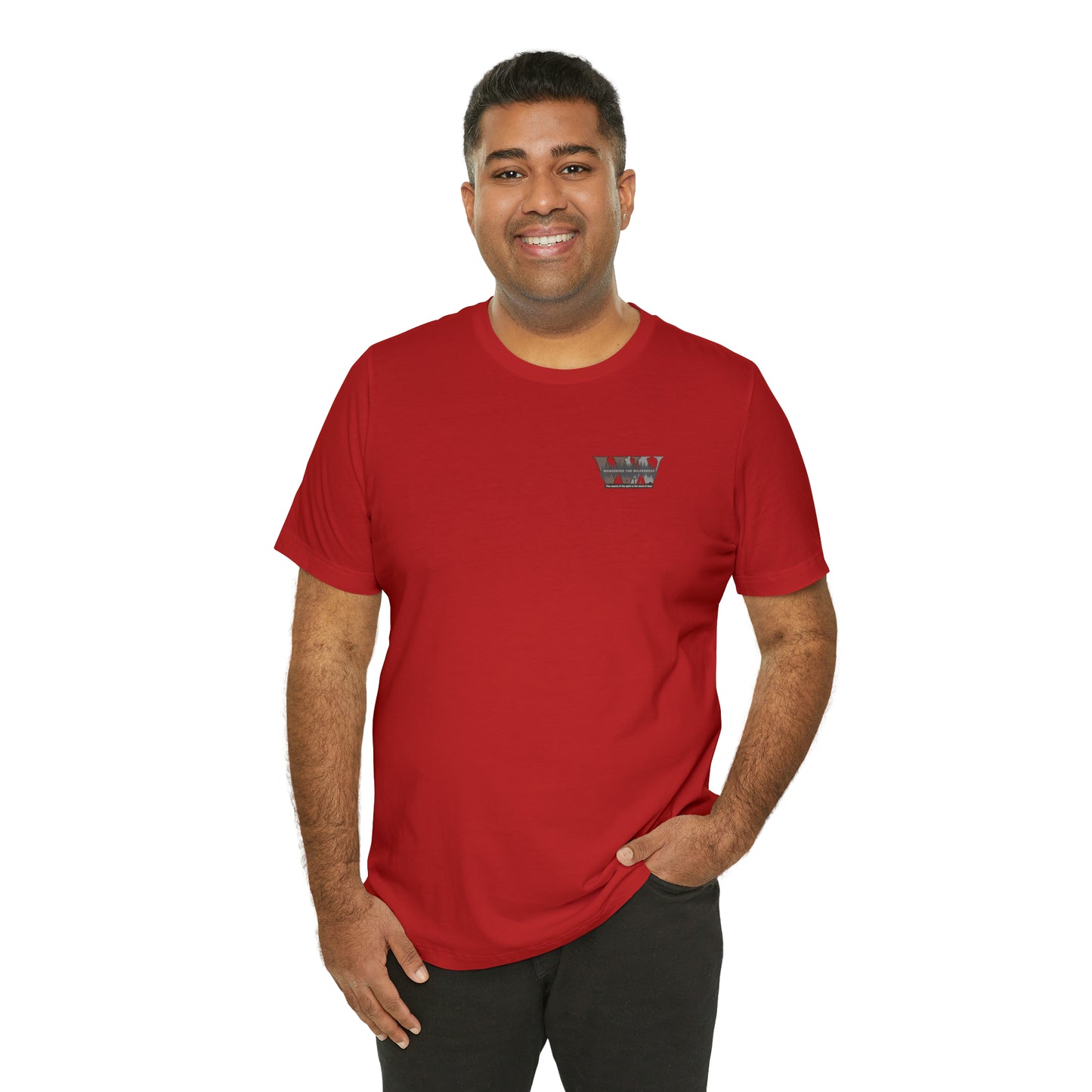 Wandering the Wilderness logo athletic fit short sleeve t-shirt.