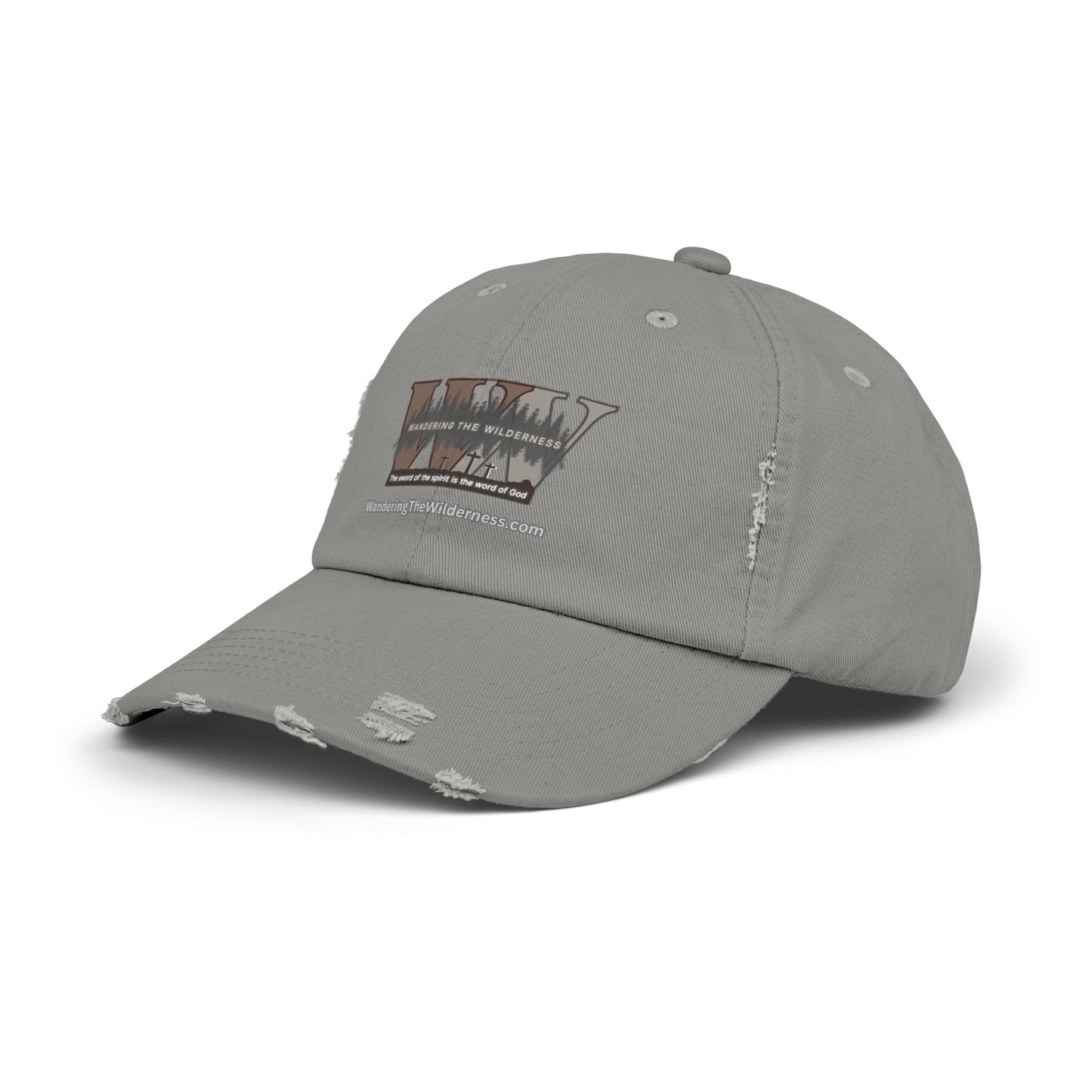 Wandering the Wilderness unisex distressed ball cap.