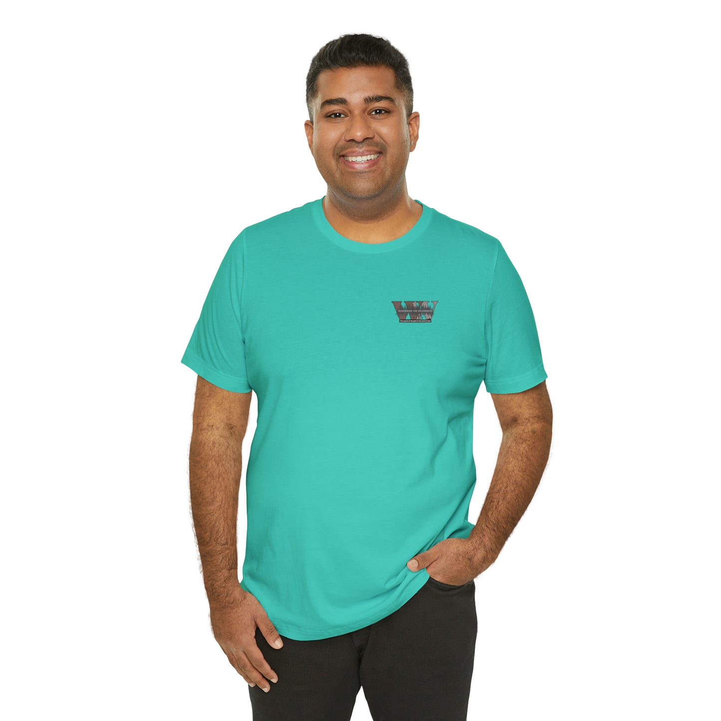 Wandering the Wilderness logo athletic fit short sleeve t-shirt.