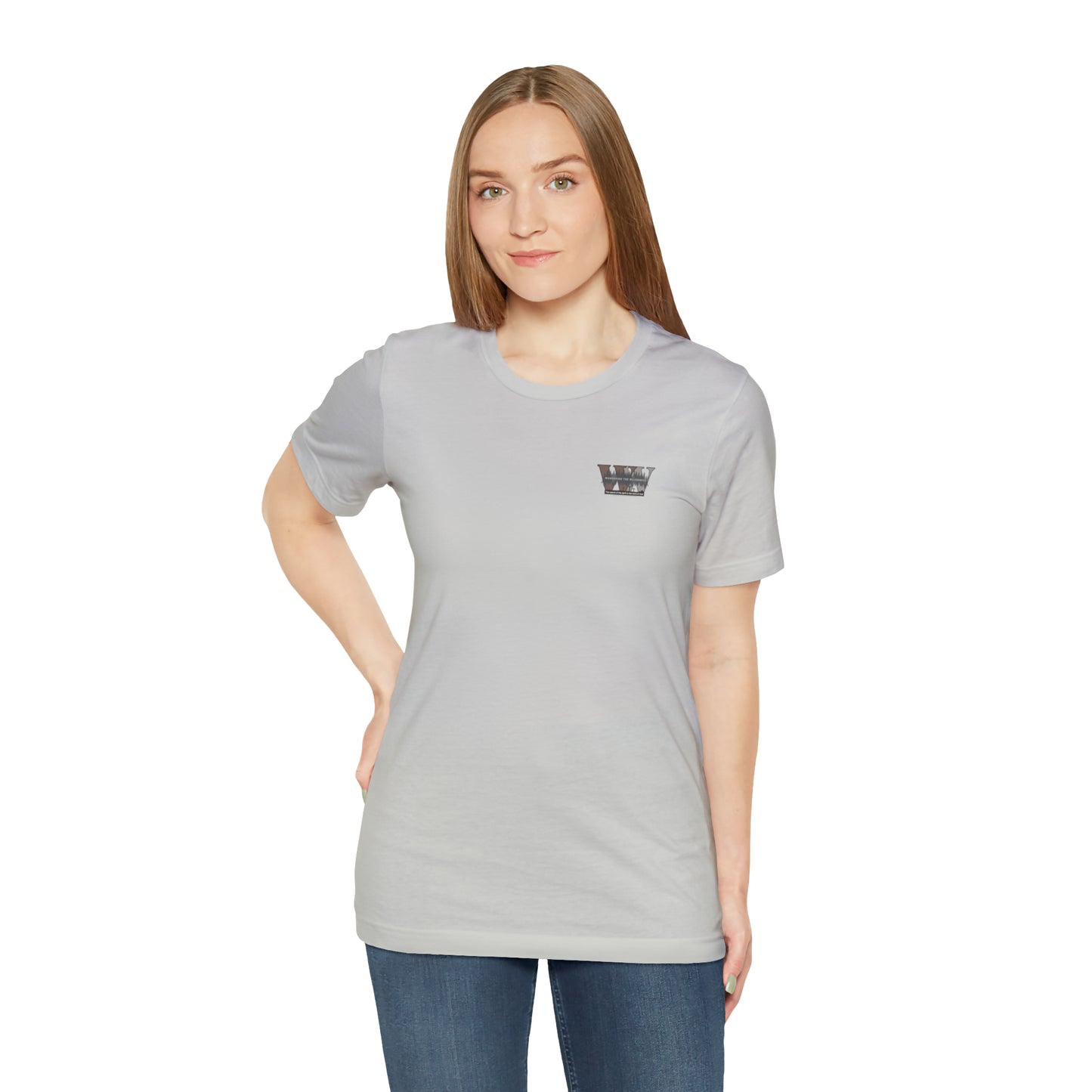 Wandering the Wilderness logo athletic fit short sleeve t-shirt.