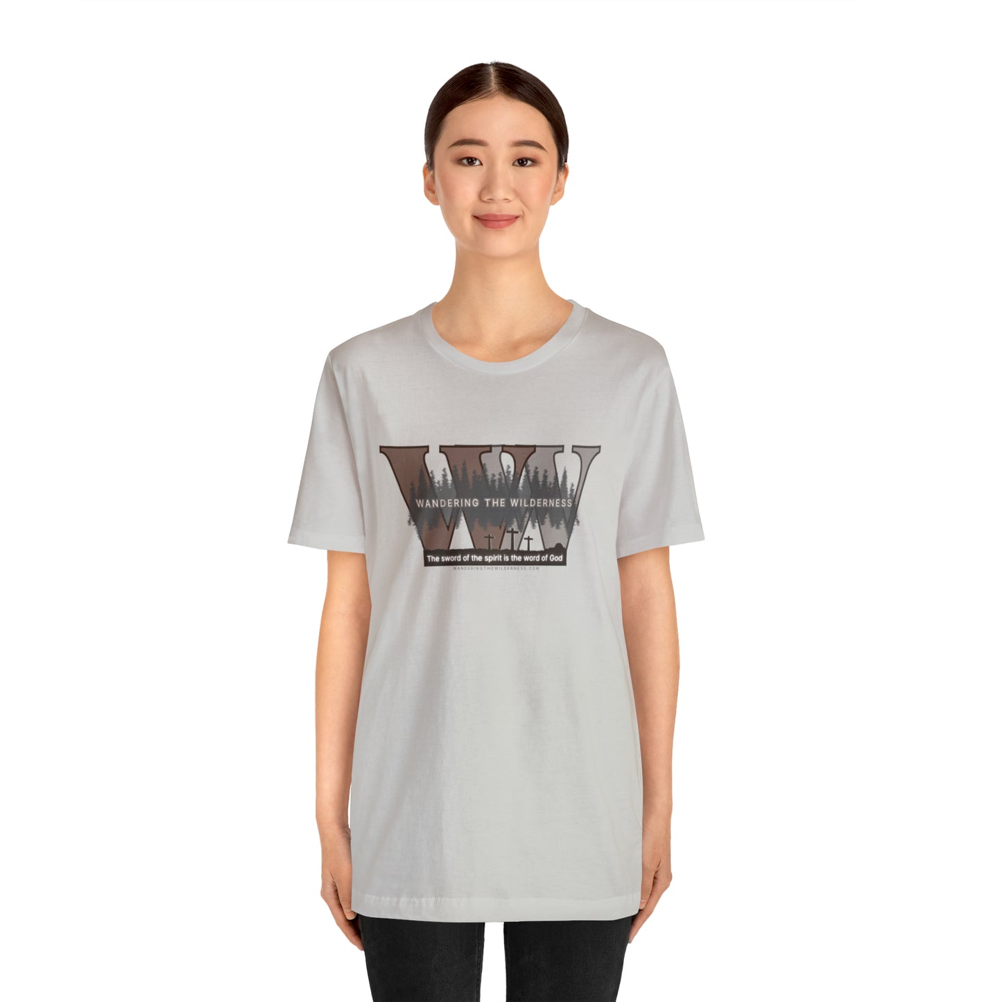 Wandering the Wilderness big logo athletic fit short sleeve t-shirt.