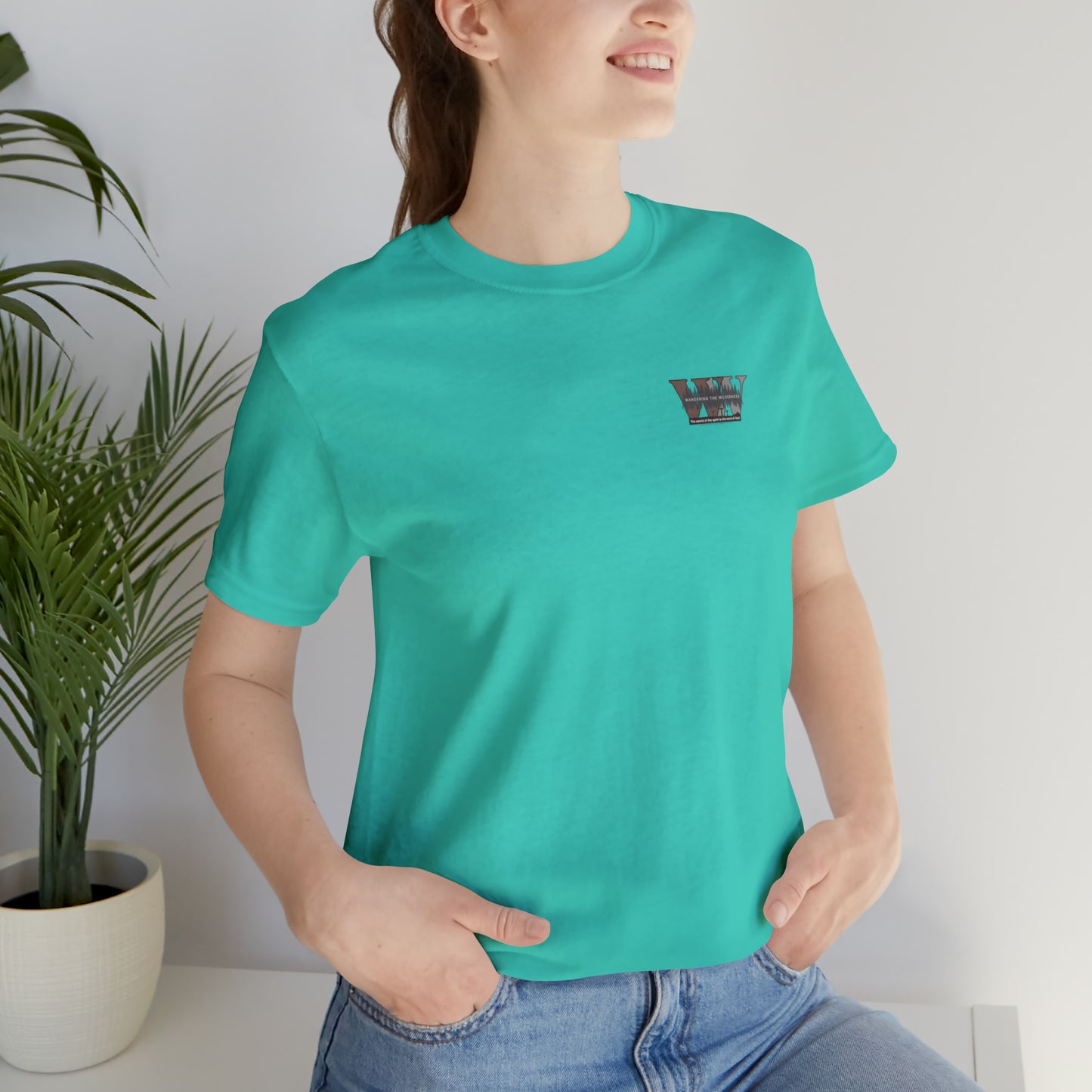 Wandering the Wilderness logo athletic fit short sleeve t-shirt.