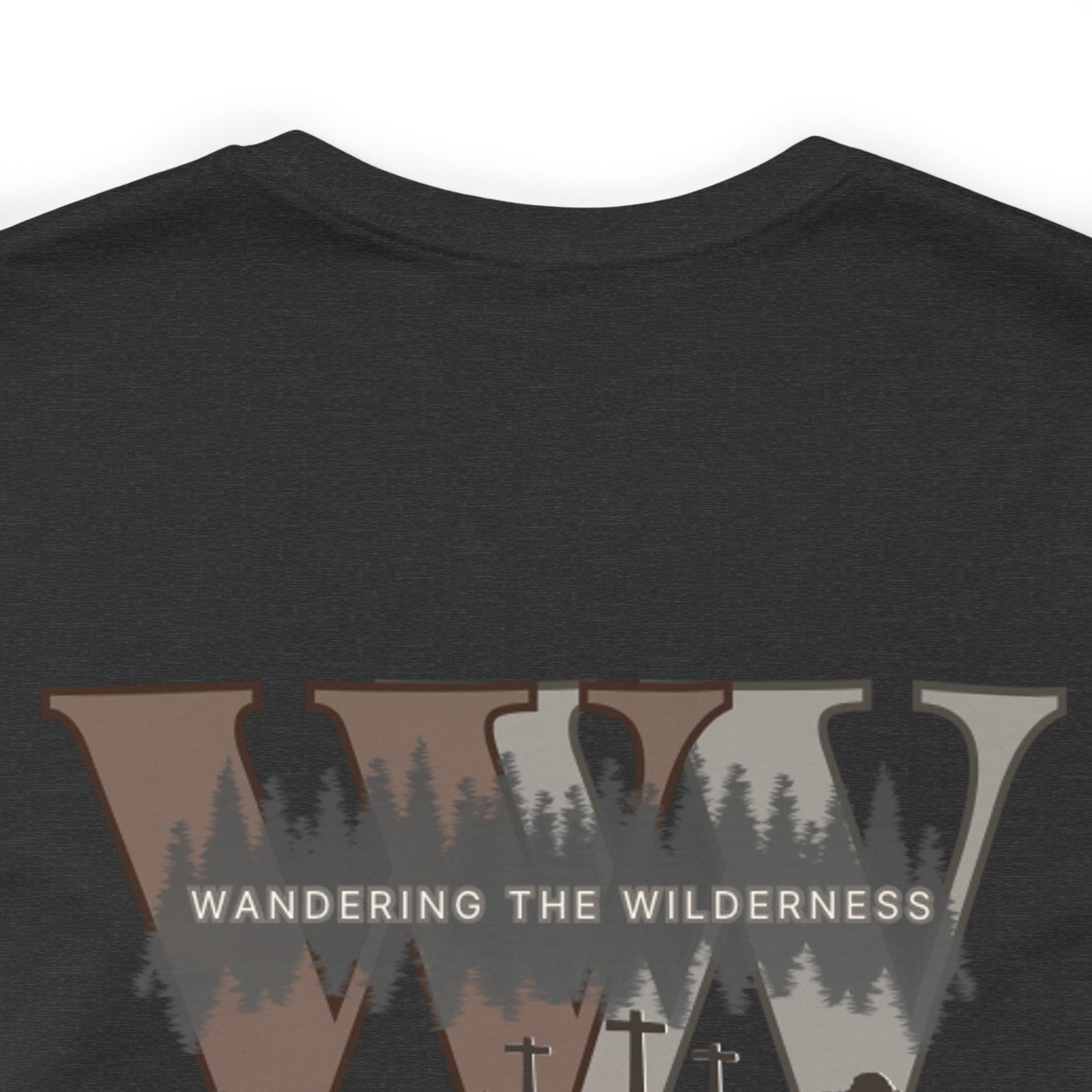 Wandering the Wilderness logo athletic fit short sleeve t-shirt.