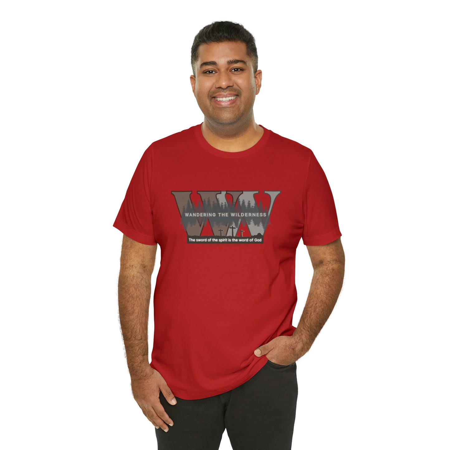 Wandering the Wilderness big logo athletic fit short sleeve t-shirt.