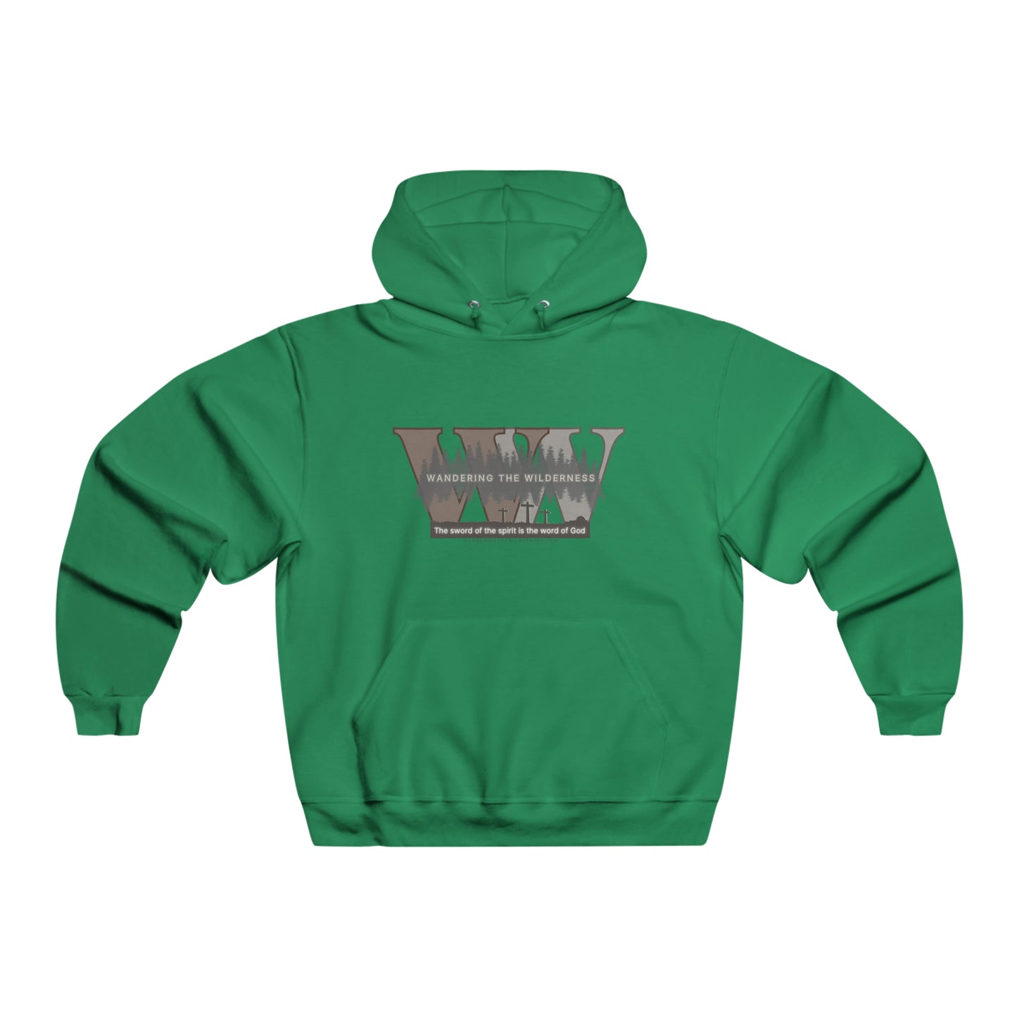 Wandering the Wilderness big logo on front Men's NUBLEND® Hooded Sweatshirt