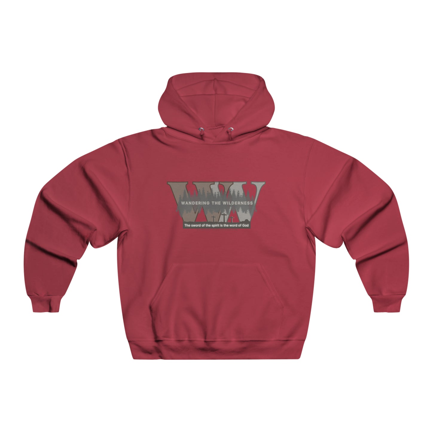 Wandering the Wilderness big logo on front Men's NUBLEND® Hooded Sweatshirt