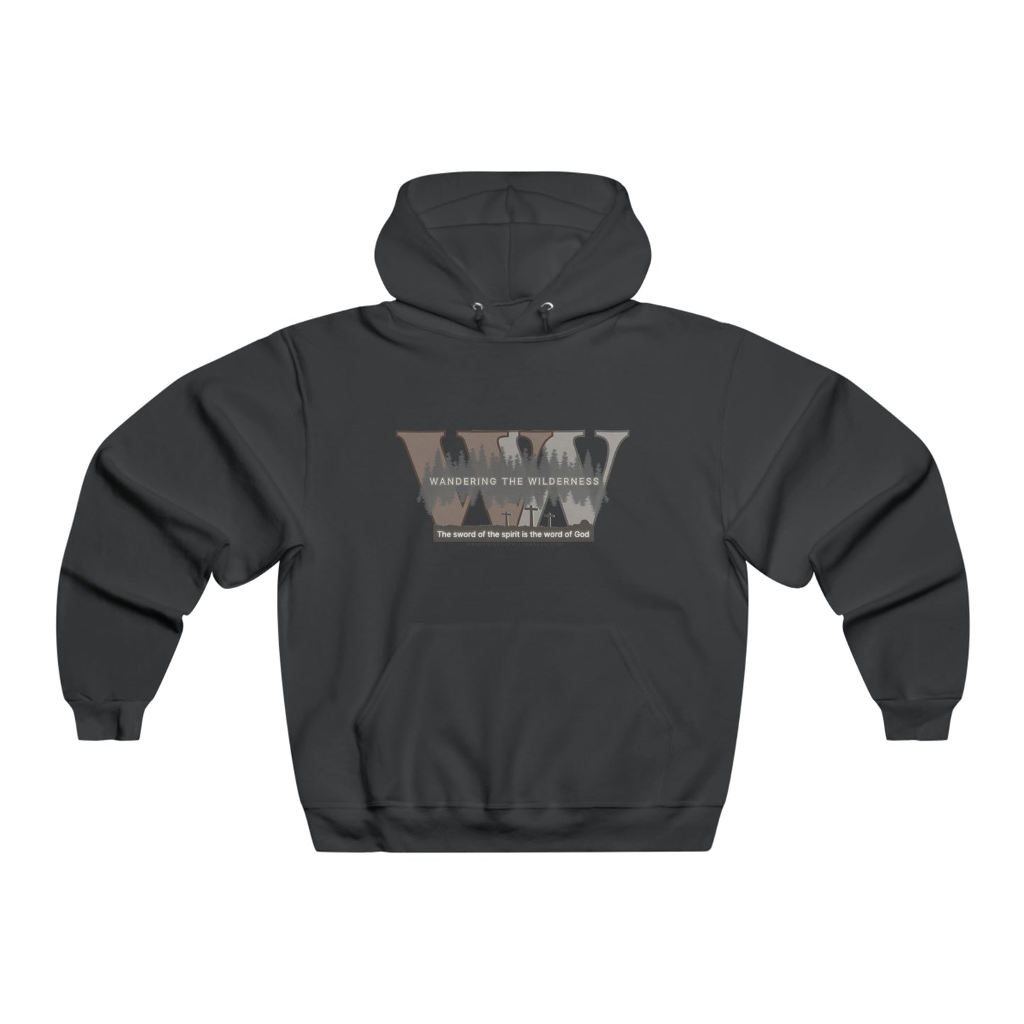 Wandering the Wilderness big logo on front Men's NUBLEND® Hooded Sweatshirt