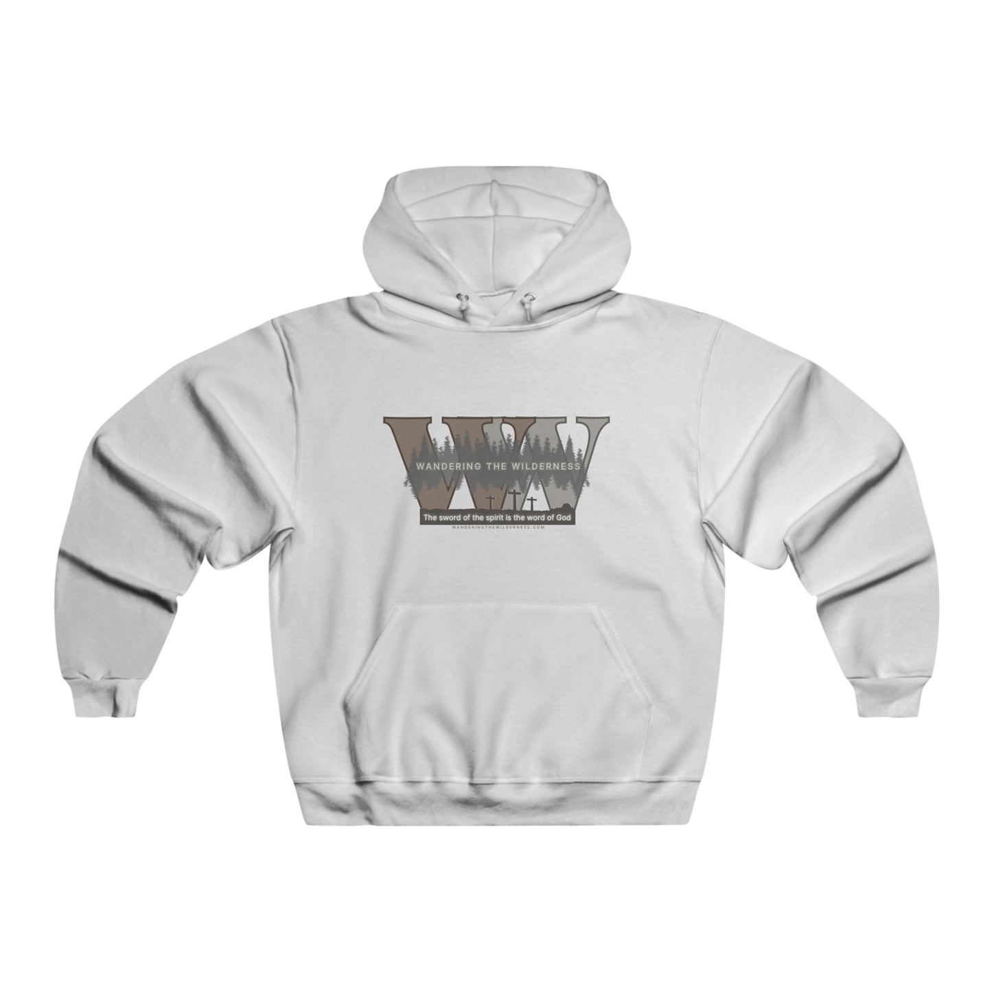 Wandering the Wilderness big logo on front Men's NUBLEND® Hooded Sweatshirt