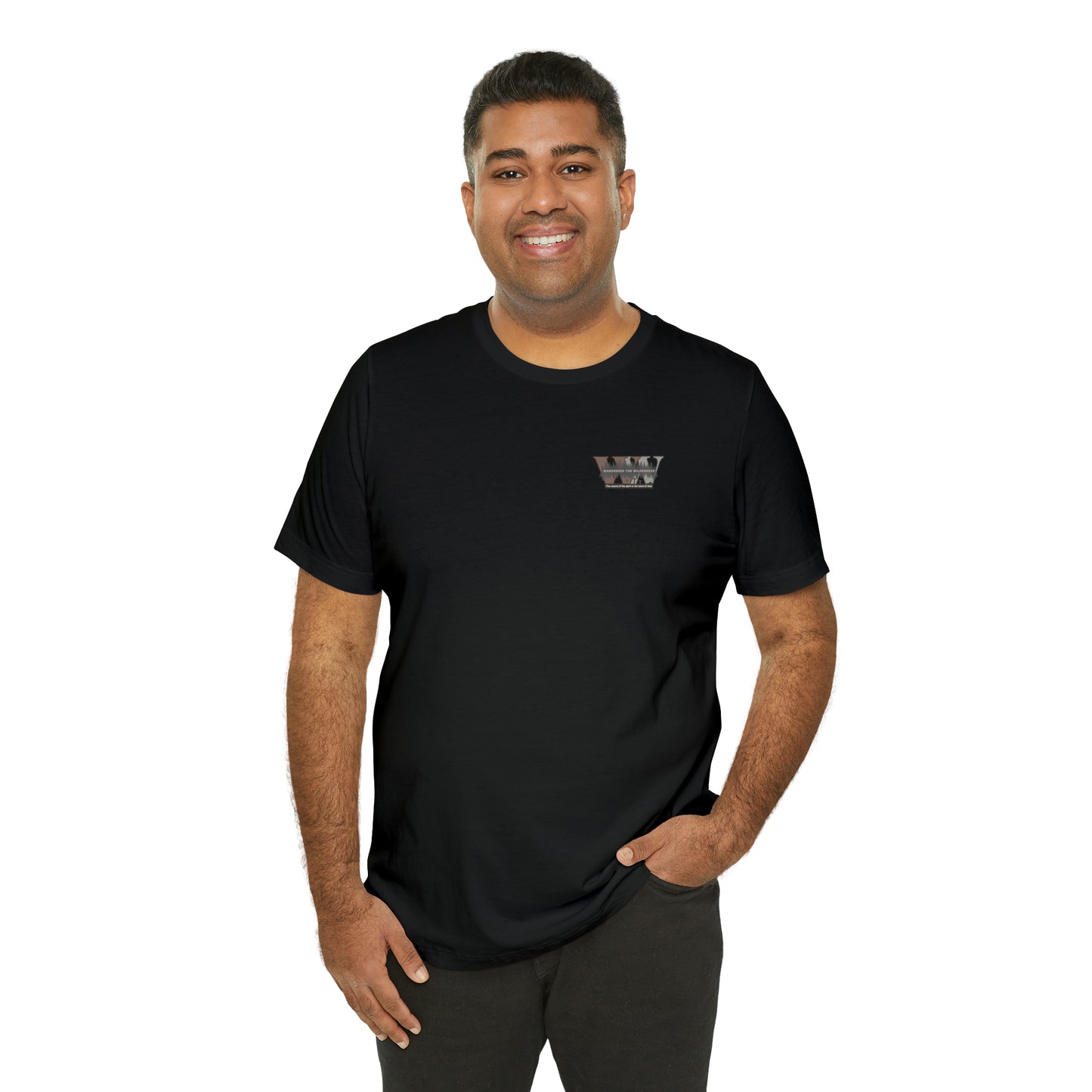 Wandering the Wilderness logo athletic fit short sleeve t-shirt.