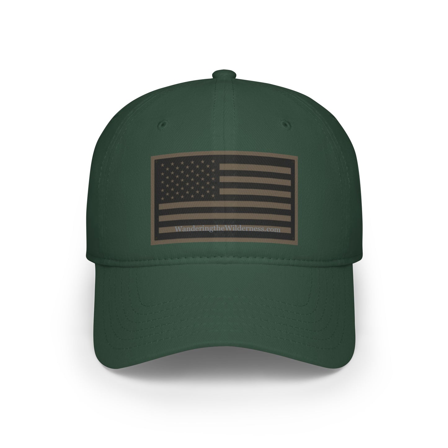 Wandering the Wilderness American flag Low Profile Baseball Cap