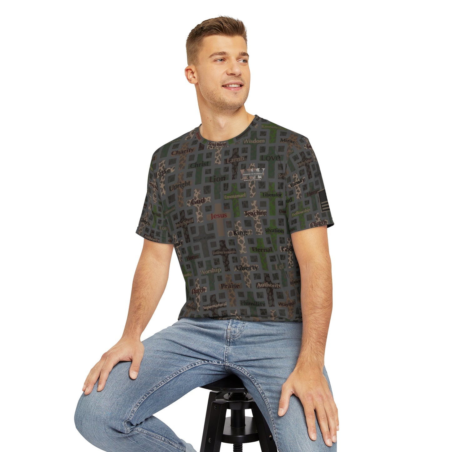 Wandering the Wilderness The Final Word Camo Men's Polyester Tee (AOP)