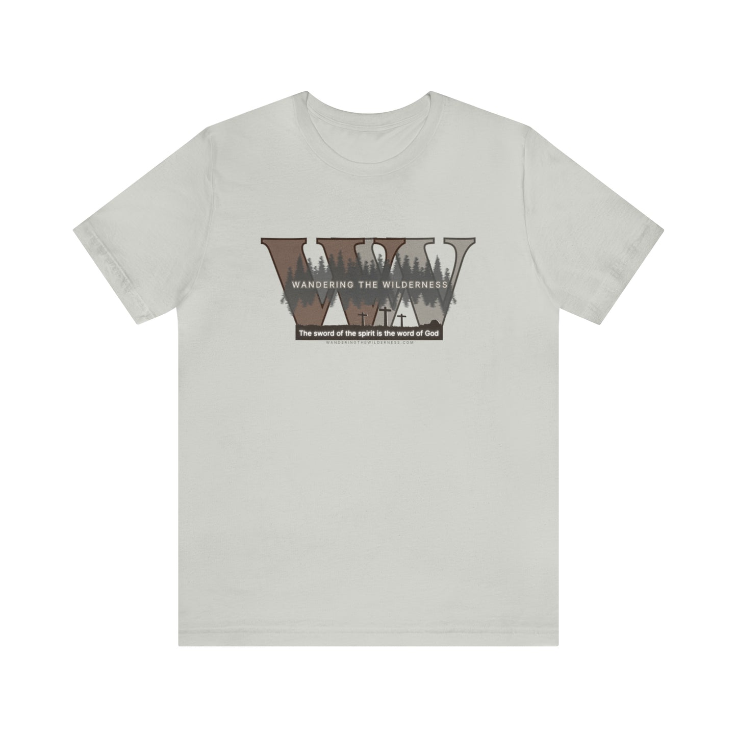 Wandering the Wilderness big logo athletic fit short sleeve t-shirt.