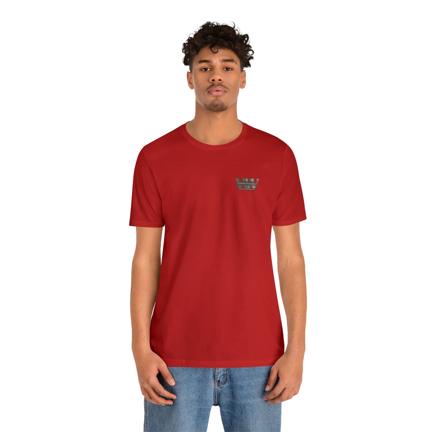 Wandering the Wilderness logo athletic fit short sleeve t-shirt.