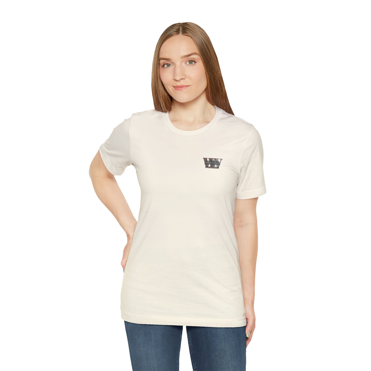 Wandering the Wilderness logo athletic fit short sleeve t-shirt.