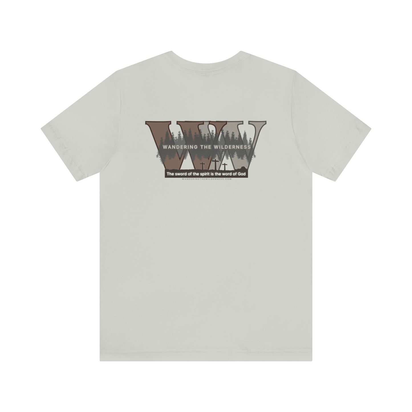 Wandering the Wilderness logo athletic fit short sleeve t-shirt.