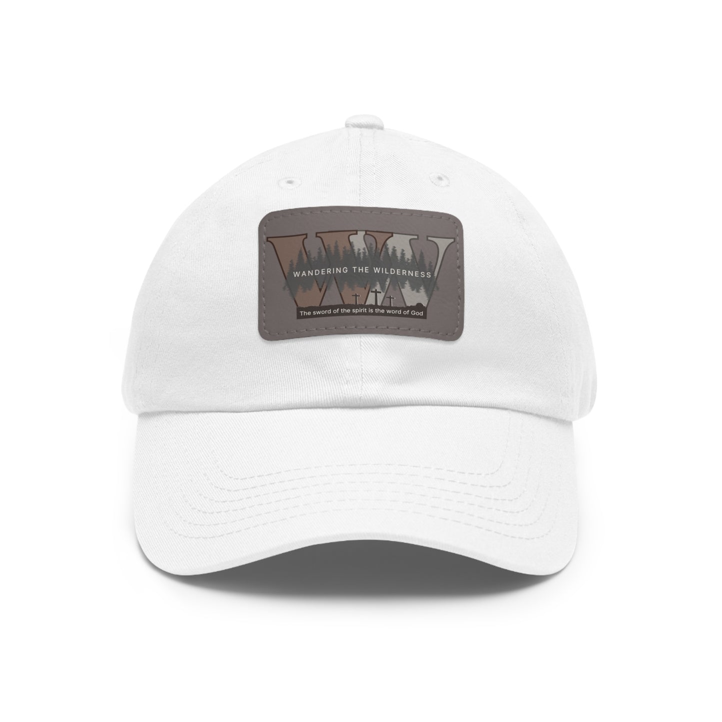 Wandering the Wilderness Dad Hat with Leather Patch.
