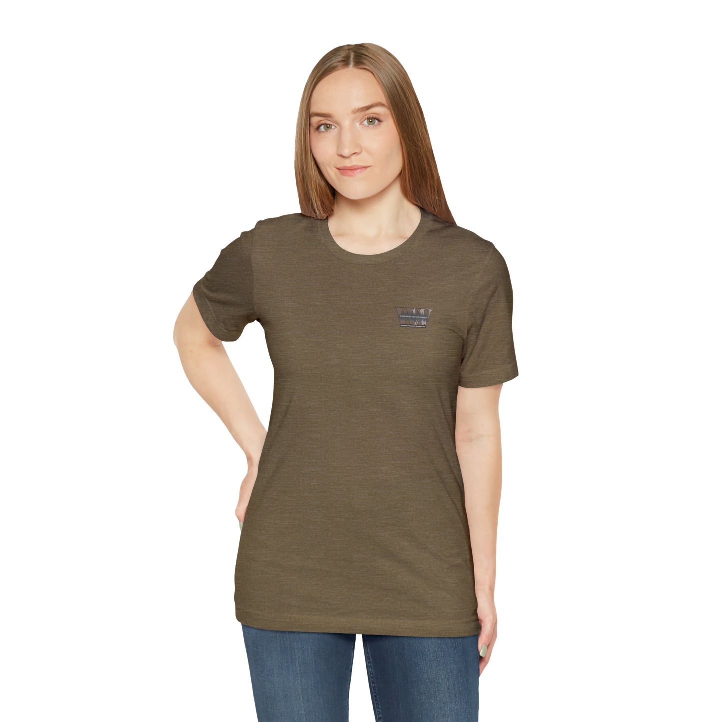 Wandering the Wilderness logo athletic fit short sleeve t-shirt.