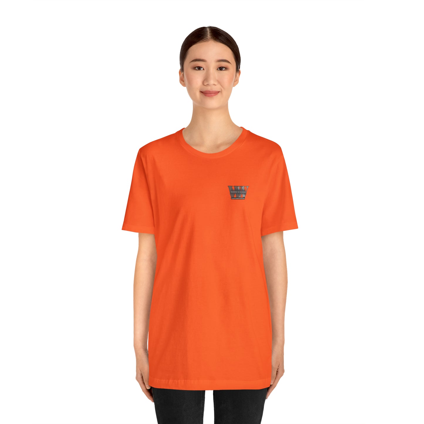 Wandering the Wilderness logo athletic fit short sleeve t-shirt.