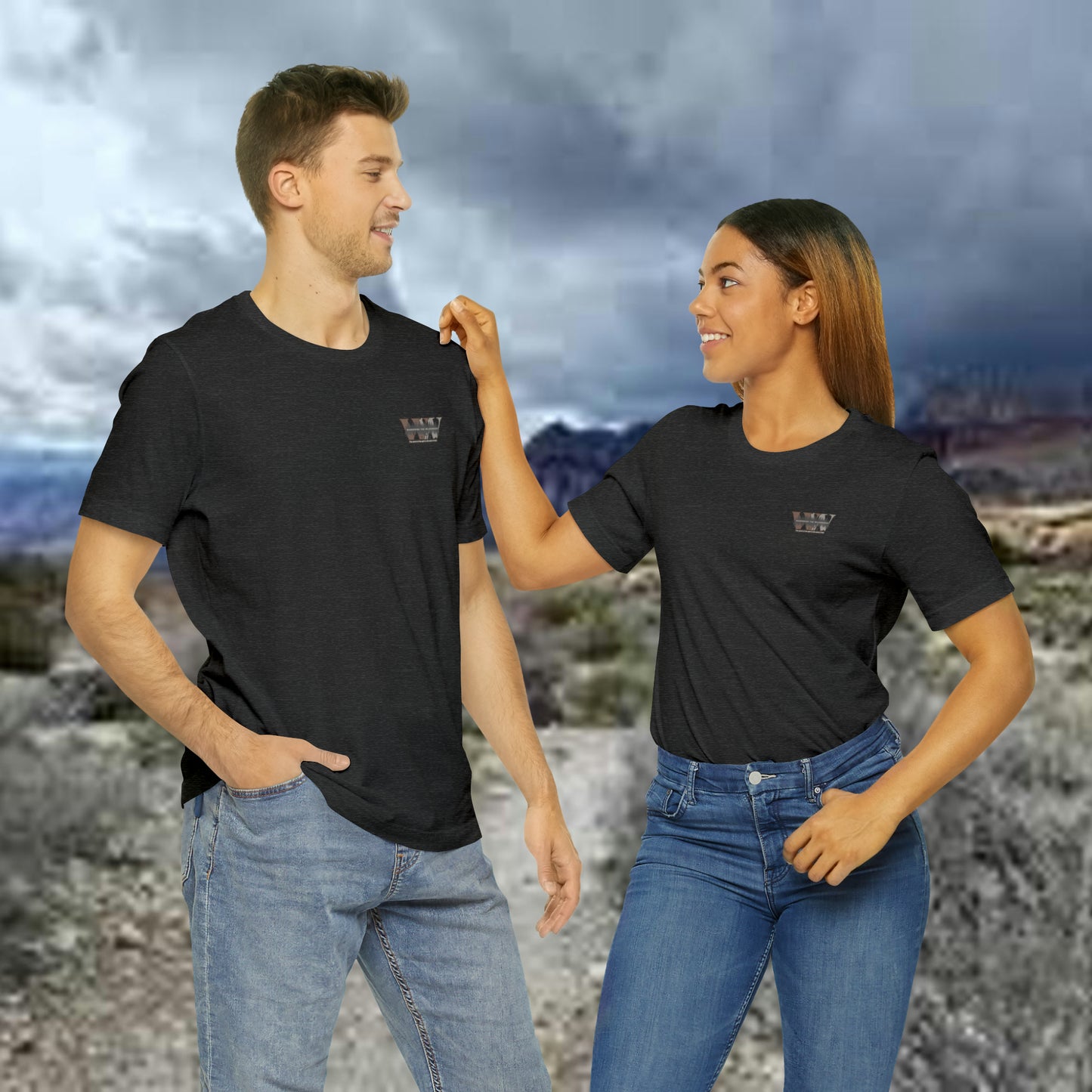 Wandering the Wilderness logo athletic fit short sleeve t-shirt.