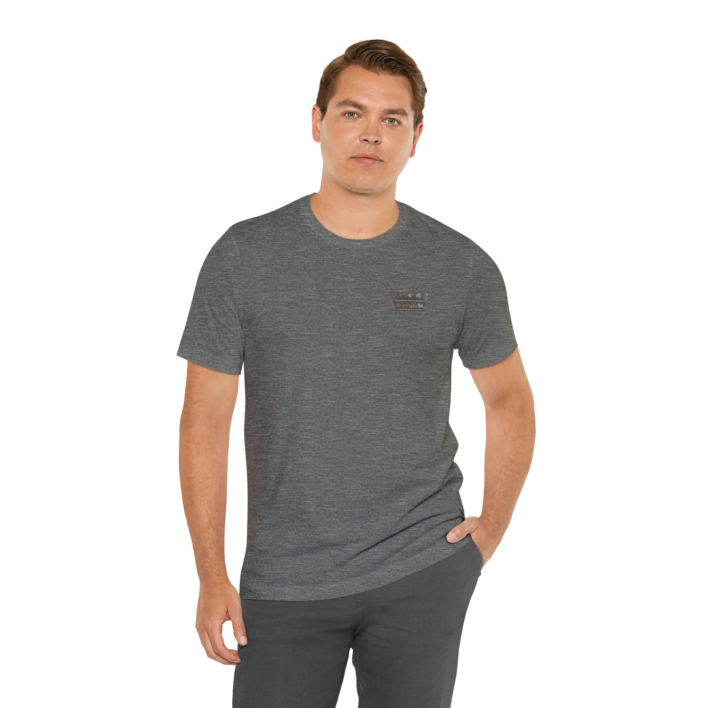 Wandering the Wilderness logo athletic fit short sleeve t-shirt.