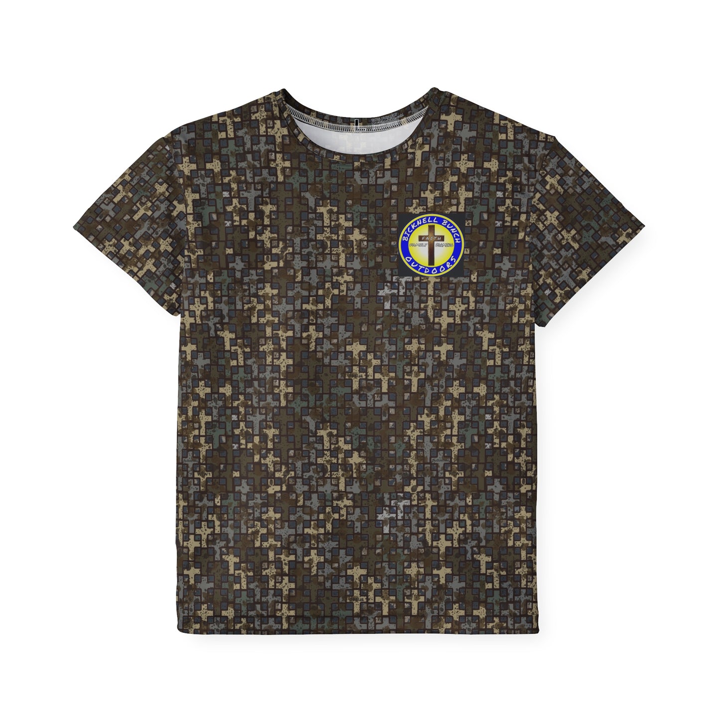 Bicknell Bunch Kids short sleeve performance t shirt in Stubblefield camo.