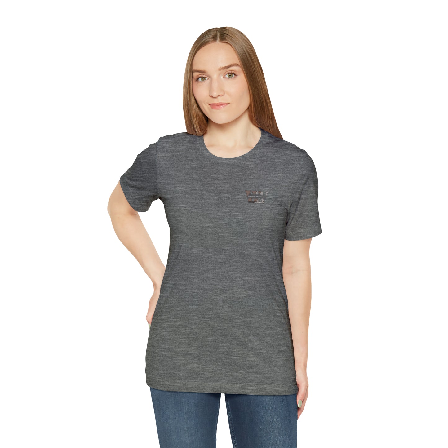 Wandering the Wilderness logo athletic fit short sleeve t-shirt.